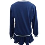 Women'S Elegant Two-Piece Set - "SOUTH AMPHITA Tennis" Print Sweatshirt & Pleated Skirt, Polyester Blend, Crew Neck, All-Season Wear, Casual Attire|Playful Print Top|Polyester Blend - Image 4