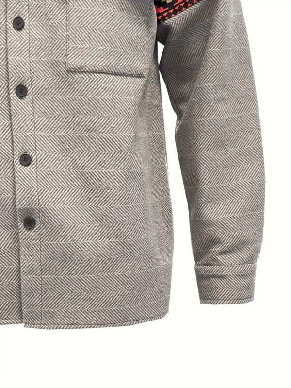 Men's Casual Fashion Jacket - Soft Blend, Long Sleeve with Lapel Collar, Perfect for Outdoor Activities & Trendy Looks - Image 4
