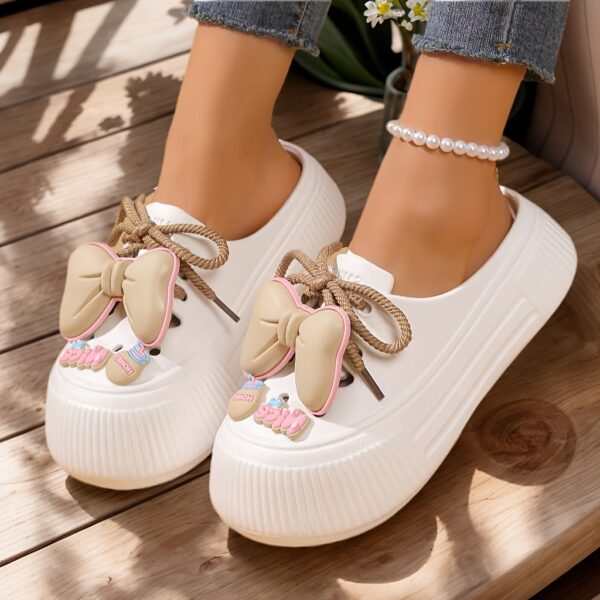 Perfect for Easter Gifts, Essential for Parties, 2025 Summer New Arrival, Japanese and Korean Style Slip-On Non-Slip Women's Sandals with Bow Detailing, Thick Sole Elasticity, Lightweight Breathable, Suitable for Home, Outdoor, Office, and Gatherings - Image 8