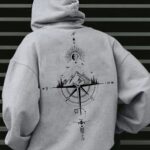 Men'S Autumn Winter Galaxy Print Hooded Sweatshirt, French Terry Fleece, 100% Polyester, Non-Stretch Knit Fabric, Loose Fit with Pocket Detail, Casual Sports Style Hooded Pullover - Image 3