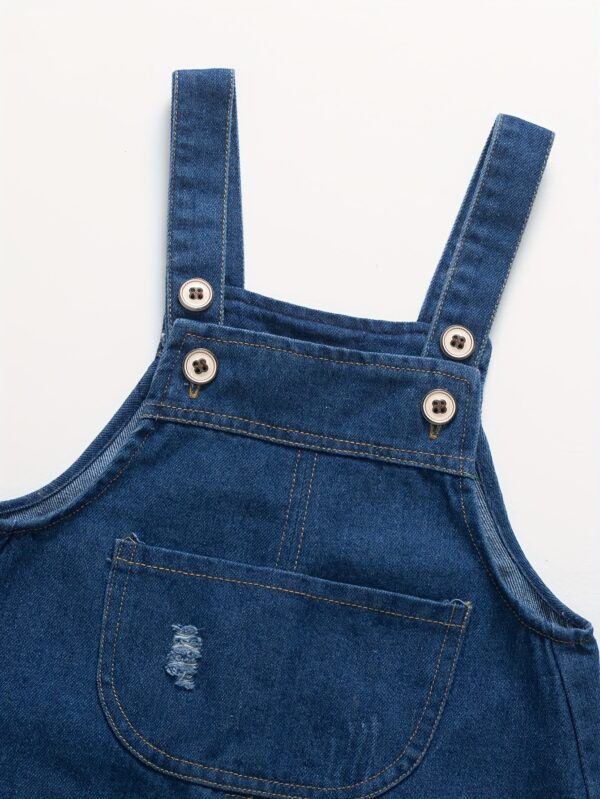 Kids' Denim Overalls - Cartoon Design, Long Sleeve, Pockets, Adjustable Straps, Loose Fit for Boys, Spring/Fall Casual Wear, for Outdoor - Image 6