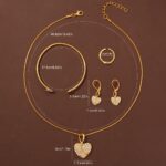 6pcs Elegant Women's Quartz Watch Set with Heart-Shaped Jewelry, Perfect Gift for Ladies, Non-Adjustable Alloy Strap, Classic Bar Markers Round Dial, Ideal Gift for Sisters and Mothers, Suitable for Ramadan or Casual Attire, No Packaging Box Included, Middle East Special Edition - Image 18