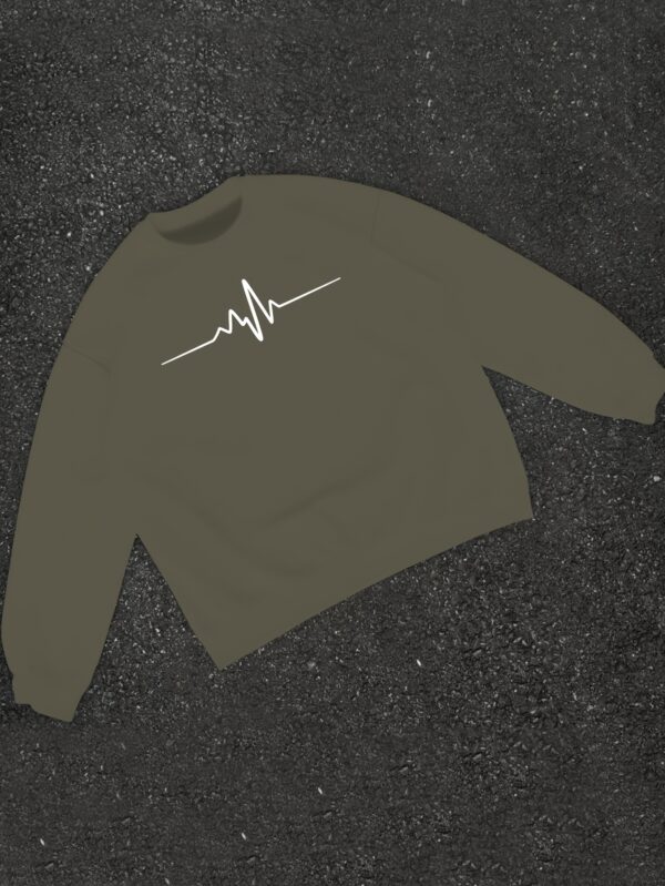 ECG Pattern Print Men's Long Sleeve Crew Neck Sweatshirt, Pullover Sweatshirt, Casual Comfortable Versatile Top For Spring & Autumn, Outdoor Sports - Image 2