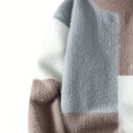 SENMEIGUO Men'S Chunky Knit Sweater, Casual Round Neck, Long Sleeve, Letter Print, Warm Winter Top, Regular Fit, Knitted Fabric, 2024 Fall/Winter Collection - Image 5