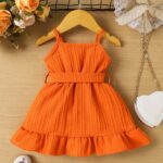 Charming Green Jacquard Fabric Dress for Toddler Girls - Sleeveless Summer Princess Gown with Ruffled Hem and Bow Detail, Machine Washable, Toddler Princess Dress - Image 6