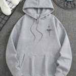 Men'S Autumn Winter Galaxy Print Hooded Sweatshirt, French Terry Fleece, 100% Polyester, Non-Stretch Knit Fabric, Loose Fit with Pocket Detail, Casual Sports Style Hooded Pullover - Image 7
