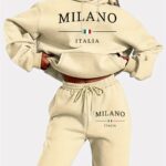 Casual Letter Print Sporty Pantsuits, Long Sleeve Drawstring Hoodie & Jogger Sweatpants Outfits, Women's Clothing - Image 5