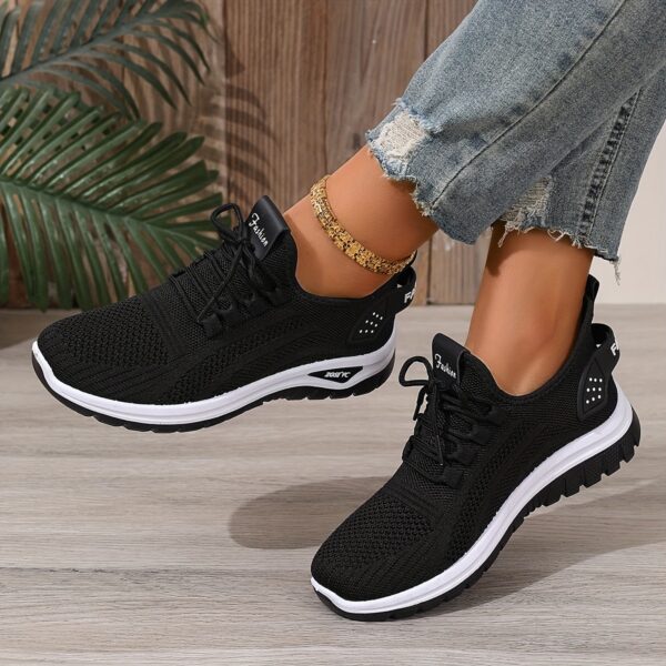 Women's White Breathable Mesh Running Shoes - Comfortable Low-Top Sneakers with Rubber Sole for Travel, Vacation & Casual Wear, Sleek Shoe Design | Cushioned Support - Image 7