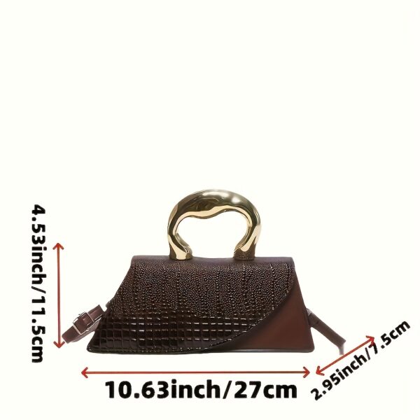 1pc 6 Colors to Choose from - Elegant Crocodile Imitation Clutch - Fashionable And Versatile Shoulder Crossbody Bag - with Detachable Shoulder Strap - Waterproof Evening Bag with Golden Swan-Shaped Handles, Adding Elegance And Sophistication, Suitable for Matching Simple And Capable Clothing, And for Attending Weddings, Parties And Banquets - Choose from Black/White/Blue/Grey And Other Colors. - Image 4