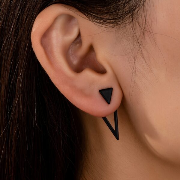 1 Pair Chic Minimalist Triangle Design Earrings - Versatile & Trendy, Alloy with Iron Posts, Perfect for Casual Attire - Image 5