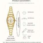 A New Women'S Watch with A Simple Design, Featuring A Round Dial with Rhinestones And A Golden Quartz Watch, Suitable for Daily Decoration, an Ideal Choice for A Birthday Gift. - Image 6