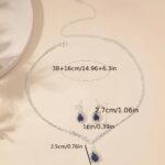 1 Set of Women's European and American Trendy Synthetic Zirconia Claw Chain Necklace Earrings Bridal Jewelry Set for Wedding, Party, or Holiday Gift - Image 5