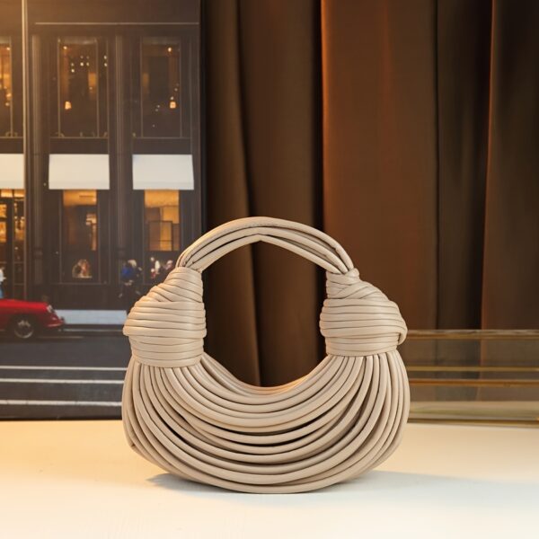 Glossy Trendy Design Sense Handmade Dumpling Bag Hand-Held Crossbody Bag Knotted Rope Noodles Bag Fashionable Personality Female Bag - Image 3