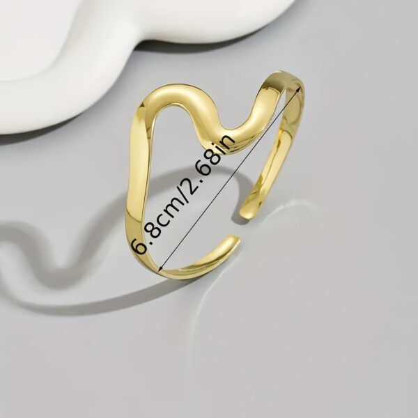 1pc Chic Golden-Tone Snake Design Open Cuff Bracelet - Sleek Alloy, Casual Attire Accessory for Women, Snake Jewelry - Image 5