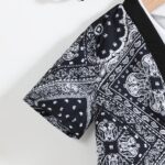 Boys' Polyester V-Neck Floral Print Casual Short Sleeve Shirt with Matching Shorts Set for Spring/Summer - Woven Loose Fit Outfit, for Outdoor - Image 6