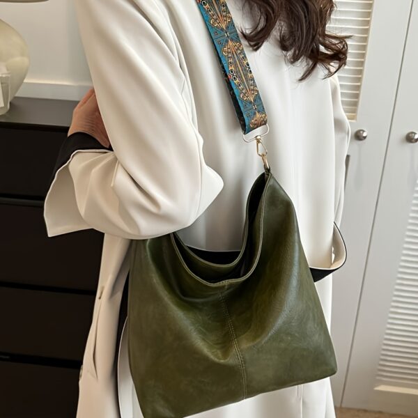 Bohemian Style Large Capacity Women'S Shoulder Bag, Vintage Wide Strap Crossbody Bag, Casual Commuting Bag - Image 2