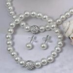 European and American Cross-border Imitation Pearl Necklace Bracelet Earrings Set Three-piece Set Foreign Trade Bride Accessories, for Wedding - Image 6