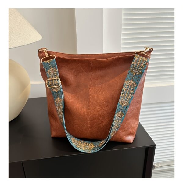 Bohemian Style Large Capacity Women'S Shoulder Bag, Vintage Wide Strap Crossbody Bag, Casual Commuting Bag - Image 13
