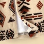 Men'S Aztec Pattern Flannel Jacket, Regular Fit, Long Sleeve, Casual Pullover with Pockets, Polyester Knit Fabric, Non, Spring/Autumn Collection - Image 6