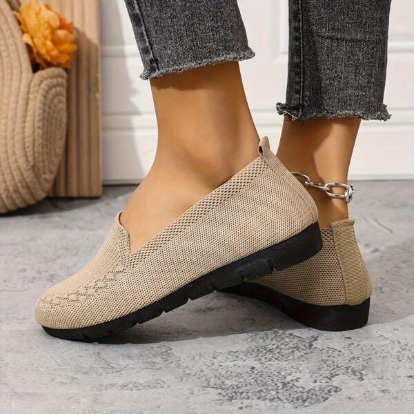 Women'S Purple Knit Loafers - Slip-On, Lightweight, Non-Slip Flat Walking Shoes, Casual All-Season Low Top Fabric Sneakers, PVC Sole and Fabric Insole, Comfortable and Breathable, Allseason Loafers | Casual Loafers | Comfortable Footwear, Loafer Sneakers - Image 10