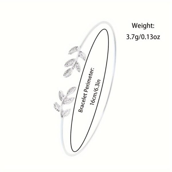 2pcs/set Women's Casual Round Pointer Quartz Watch Analog PU Leather Wrist Watch & Leaf Bangle, Gift For GirlsHer - Image 7