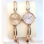 1pc Elegant Rose Golden Women's Quartz Watch with Rhinestone Accents, Vintage Style Alloy Bracelet, Round Dial, Perfect Holiday Gift for Her, Special Occasion Jewelry | Luxury Women's Watch | Zinc Alloy Bracelet - Image 9