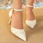 Elegant Women'S Pointed-Toe High Heel Shoes - Spring/Summer 2025 Collection, Black Faux Cover with Stiletto Heel & Ankle Strap, Professional & Chic Design for Casual or Dressy Outfit - Image 7