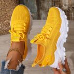 Large size Women's white shoes, summer mesh lace sneakers, comfortable low-top running shoes, travel and vacation leisure - Image 19