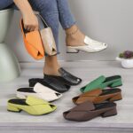 Women's Stylish Solid Color Sandals, Slip On Peep Toe Walking Comfort Block Heels, Versatile Vacation Mules Koningsdag/King's Day