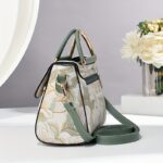 Floral Embroidered Crossbody Bag, Large Capacity with Zipper Closure, Polyester Lined, Versatile Commuter Handbag, Luxurious & Fashionable Design, Edge Paint Detail - Available in Black, Beige, Pink, Khaki, Green - Image 2