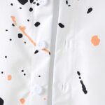 Summer Set for Boys with Splashed Ink Printed Short Sleeve Shirt + Plain Color Shorts - Image 5