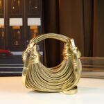 Glossy Trendy Design Sense Handmade Dumpling Bag Hand-Held Crossbody Bag Knotted Rope Noodles Bag Fashionable Personality Female Bag - Image 9
