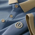 Men's Stylish Embroidered Shirt - Casual Short Sleeve, Button-Up Collar, White with Gray Collar & Cuff Accents, Soft Polyester Fabric, Perfect for Golf or Casual Attire, Golf Shirt | Embroidered Collar Detail | Smooth Texture - Image 8