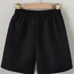 Summer Set for Boys with Splashed Ink Printed Short Sleeve Shirt + Plain Color Shorts - Image 7