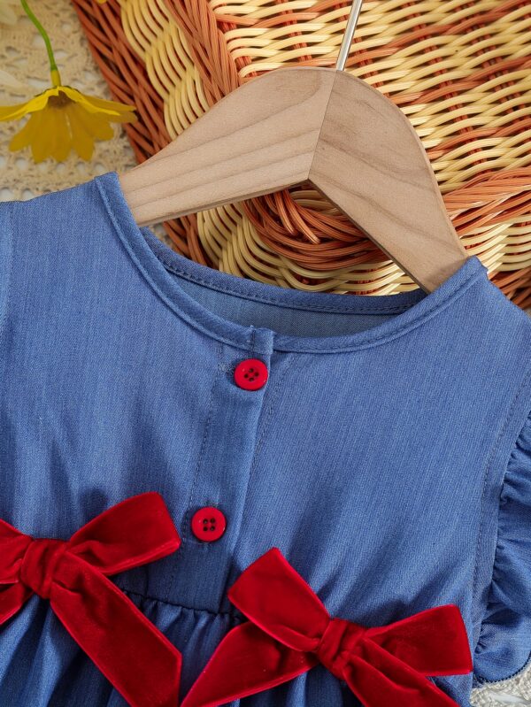 Summer Fashion Versatile Dress for Baby Girls, Featuring a Denim Sleeveless Design, Perfect for Outings And Embodying a Sweet, Princess-Like Style. - Image 3