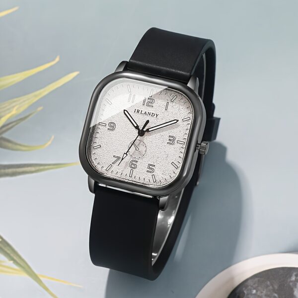 Chic Square Quartz Watch for Women - Casual Style with Digital Dial, Silicone Band - Perfect Gift for Mom & Friends on Valentine's, Easter, Mother's Day, Alloy Case, Ramadan, Birthdays, Leisure Style - Image 3