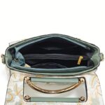 Floral Embroidered Crossbody Bag, Large Capacity with Zipper Closure, Polyester Lined, Versatile Commuter Handbag, Luxurious & Fashionable Design, Edge Paint Detail - Available in Black, Beige, Pink, Khaki, Green - Image 6