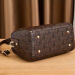 Designer-Inspired Boston Handbag for Women, Large Capacity Shoulder Bag with Zipper Closure, Polyester Lined, Painted Edges, Fashionable Versatile Crossbody Purse for Mature Ladies - Image 5