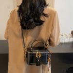 Elegant Retro Women's Crossbody Bag with Bell Pendant – Stylish Brown Handbag with Adjustable Strap, Zipper Closure, and Golden-Tone Hardware for Work, Date, Shop, and Party - Image 14