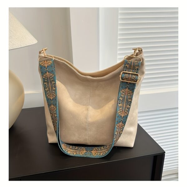 Bohemian Style Large Capacity Women'S Shoulder Bag, Vintage Wide Strap Crossbody Bag, Casual Commuting Bag - Image 6