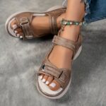 Women's Sandals Black, High-Quality PU Material with Adjustable Strap, Comfortable Thick Sole Summer Vacation Style, Beige/Black/Navy Beach Wear | Durable Synthetic Cover Shoes - Image 8