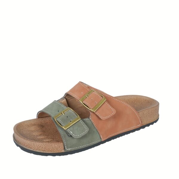 Indoor And Outdoor Casual Stylish Sandals with Adjustable Buckles, Slip-On Flat Slippers in Solid Colors for Teens, Unisex, Women'S New Outdoor Sports Beach Shoes. - Image 8
