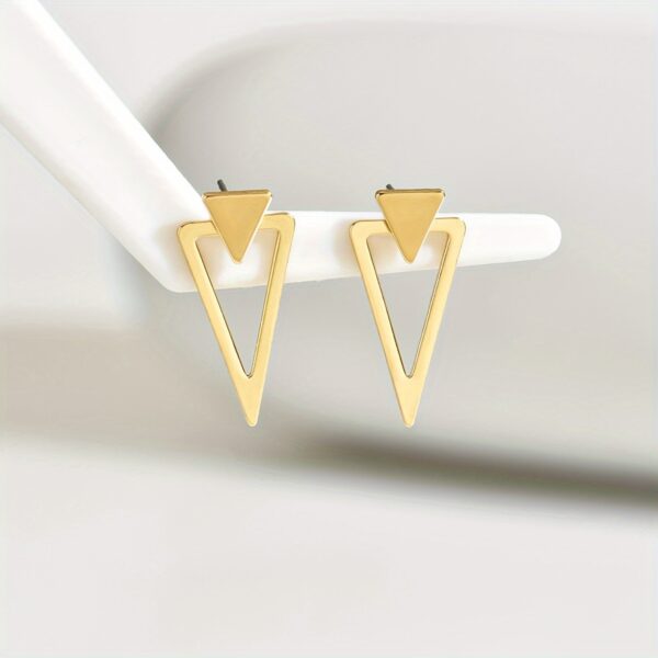 1 Pair Chic Minimalist Triangle Design Earrings - Versatile & Trendy, Alloy with Iron Posts, Perfect for Casual Attire - Image 6