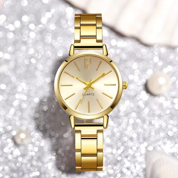 3pcs Stylish and Elegant Quartz Women's Watch Set, Perfect for All Occasions - Ideal Gift for Mom or Girlfriend (Box Not Included) - Image 5