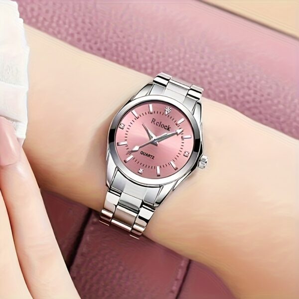 Elegant Ladies Quartz Watch - Fashionable Round Alloy Case, Non-rechargeable Battery, Women's Watch, Quartz Watch,able Multifunctional