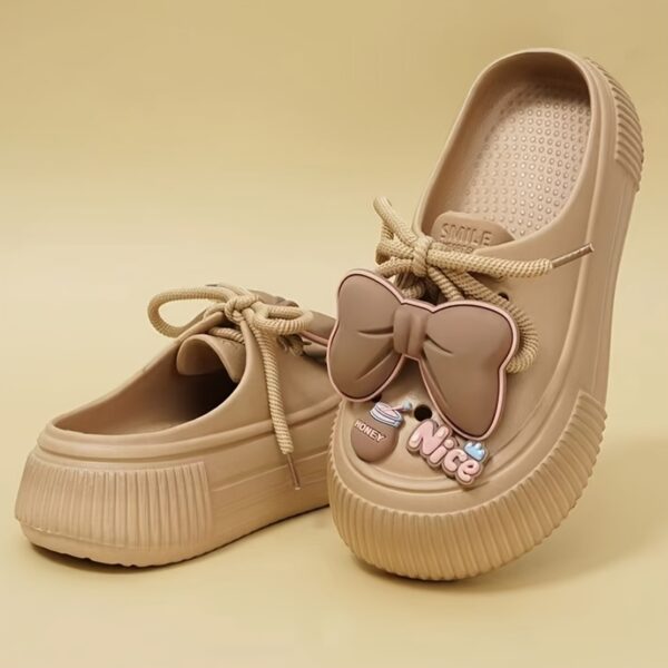Perfect for Easter Gifts, Essential for Parties, 2025 Summer New Arrival, Japanese and Korean Style Slip-On Non-Slip Women's Sandals with Bow Detailing, Thick Sole Elasticity, Lightweight Breathable, Suitable for Home, Outdoor, Office, and Gatherings - Image 7
