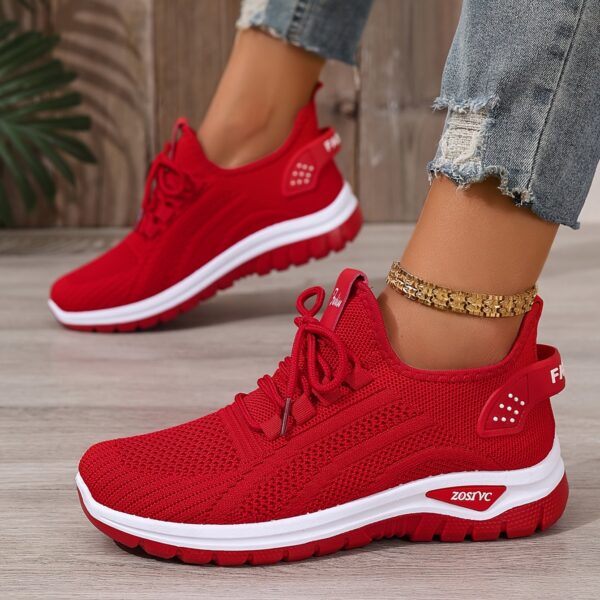 Women's White Breathable Mesh Running Shoes - Comfortable Low-Top Sneakers with Rubber Sole for Travel, Vacation & Casual Wear, Sleek Shoe Design | Cushioned Support - Image 8