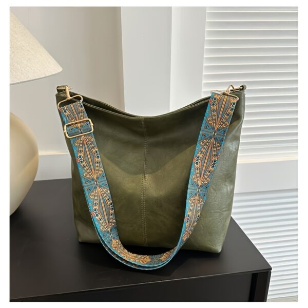 Bohemian Style Large Capacity Women'S Shoulder Bag, Vintage Wide Strap Crossbody Bag, Casual Commuting Bag - Image 11