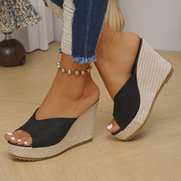 Women's Platform Slip On Sandals, Casual Summer Walking Wedge Sandals, Non-slip Holiday Beach Sandals - Image 10