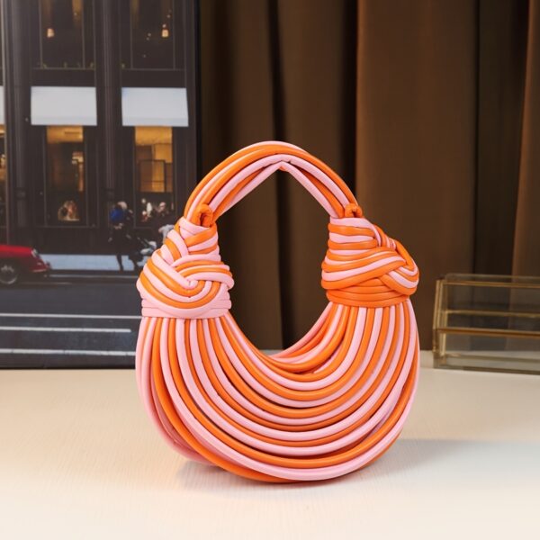 Glossy Trendy Design Sense Handmade Dumpling Bag Hand-Held Crossbody Bag Knotted Rope Noodles Bag Fashionable Personality Female Bag - Image 5